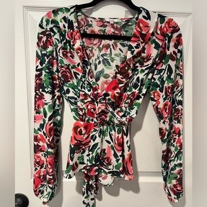 NWOT Floral long sleeve blouse